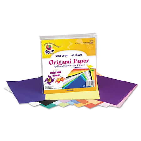 Pacon Origami Paper, 30lb., 9"x9", Bright, PK40 72200